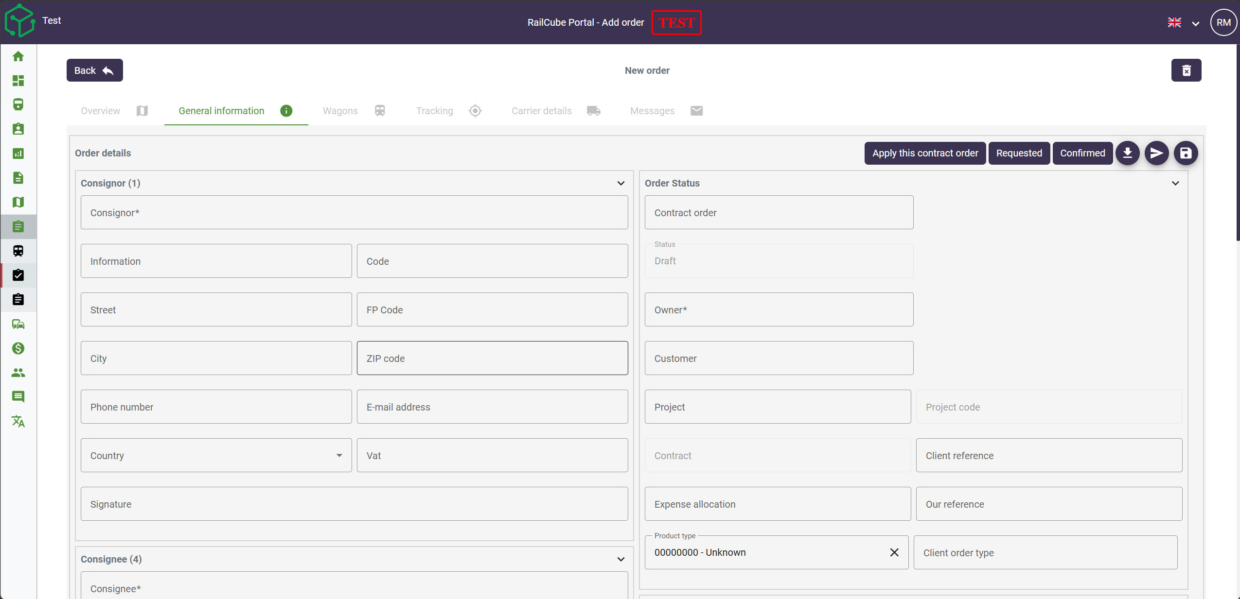 Creating an order